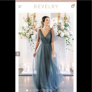 Revelry Thea Tulle Dress- White Pearl, size 12